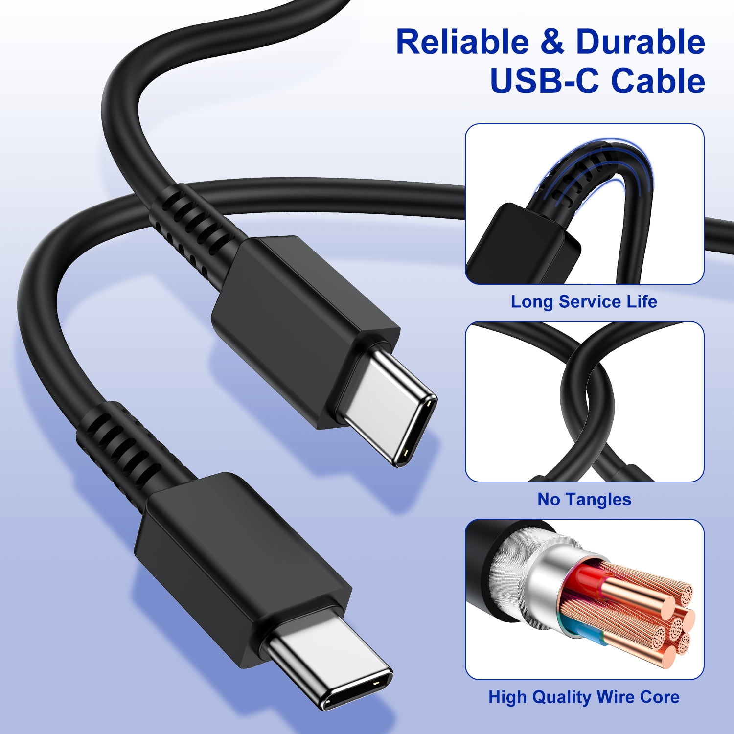 Super Fast Charger with Type C Cable 10ft , 2Pack 45W USB C Wall Charger Block Adapter and Android Phone Charger Cord for Samsung Galaxy  S26 S25/S24 Ultra/S24/S24+/S23 Ultra/S23/S22 Ultra/S22/S21