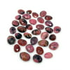 Natural Rhodonite Rose Cut Cabochons Gemstones, Aqua - 10x7mm- 14x11mm - 10 Pieces