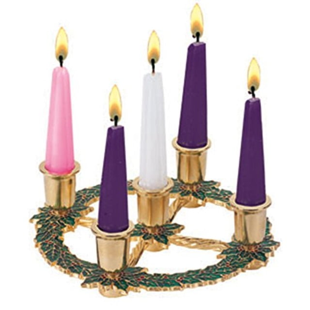 terra sancta guild christmas holly metal advent wreath ring, 7 1/2 inch