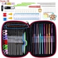 thumbnail image 1 of 36 Styles Crochet Hooks Set Knitting With Yarn Weave Knitting Needles Hook Kit Sewing Tools Gauge Scissors Knit with Storage Bag, 1 of 7
