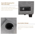 thumbnail image 6 of 84.75" L-Shaped Sleeper Sofa Bed with Storage Ottoman, Gray Linen Pull-Out Couch for Living Room, Bedroom, Apartment, Modern 2-in-1 Sofa Bed, 6 of 9