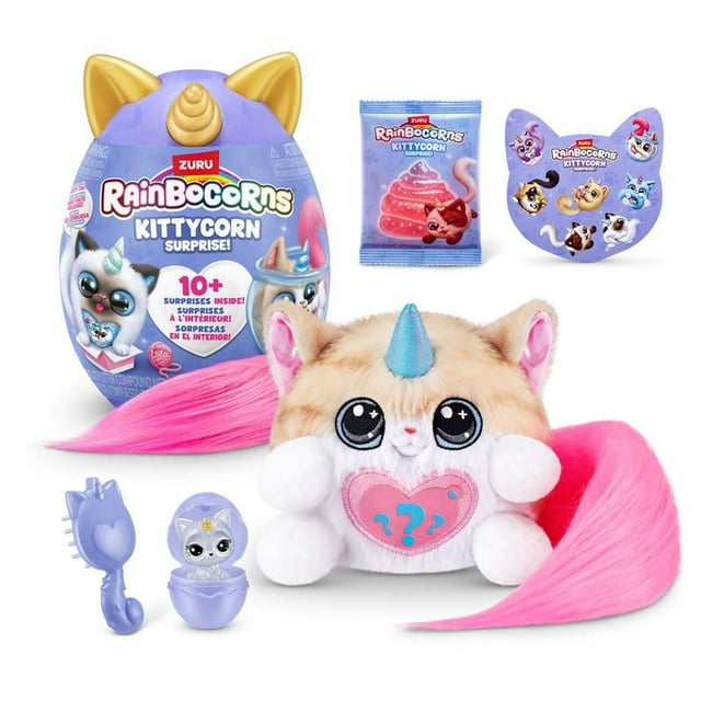 Kittycorn Surprise Series 3 by ZURU, Plush Toy, Collectible Plush Stuffed Animal, Slime, Surprise Eggs for Girls
