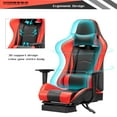 thumbnail image 4 of Vineego High-back Recliner Gaming Chair Swivel Office Chair PU Leather Adjustable Height Racing Style Computer Chair with Lumber Support Ergonomic Gaming Chair with Headrest and Footrest(Red), 4 of 8