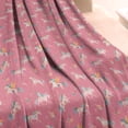 thumbnail image 3 of Pink Unicorn Pattern Blanket,Comfortable Soft Lamb Wool Throw Blanket,All Season,Warm Lightweight Blankets for Sofa Bed Couch Living Room Chair,40"x50", 3 of 4