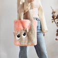 thumbnail image 2 of JennyShop Mujeres Tote Bolsa Con Bordado De Forma De Gatito, Moda Plush Schulter Bolso De Mano Lindo Gato Bajo El Brazo Bolsa, 2 of 6