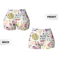 thumbnail image 5 of Lsque Spring Flowers Birds Pattern High Waisted Biker Shorts for Women-Tummy Control Fitness Athletic Workout Running Yoga Gym Shorts,Moisture-Wicking-Large, 5 of 9