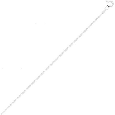 1mm Sterling Silver Diagonal-Box-Cut Italian Chain Necklace