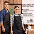 thumbnail image 4 of 2 Pieces Apron, Waterproof Aprons Cooking Apron Men Women Black Red Kitchen Apron, 4 of 5