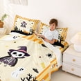thumbnail image 3 of Manfei Kawaii Halloween Skull Queen Sheets,Spider Web Print Queen Sheet Sets,4-Piece,1 Flat Sheet,1 Fitted Sheet and 2 Pillowcases, 3 of 6