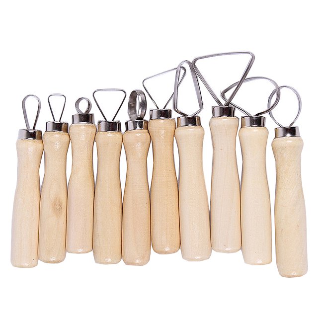 10Pcs Ceramic Clay Tools Pottery Sculpting Tools Set for Beginners Professional Art Crafts(Wood Color)