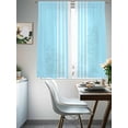 thumbnail image 4 of Aqua White Stripe Sheer Curtains 63 Inch Length 2 Panels Set, Modern Rustic Vertical Striped Voile Window Treatment Rod Pocket Curtains Sheers Drapes for Bedroom/Living Room/Kitchen 52x"63"x2, 4 of 7