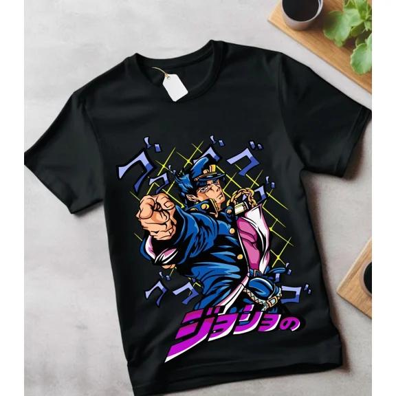 VINTAGE Jojo's Bizarre Adventure T-shirt Anime Manga Graphic Design Shirt Tee All Size