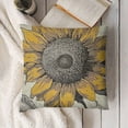 thumbnail image 3 of YINGXI in Throw Pillow Cover Isolated Grid Floral Sketch Nature Plant Pillow Case Square Cushion Decorative for Couch Bed Home 24x24in, 3 of 5