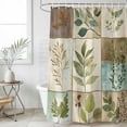 thumbnail image 6 of Vintage Leaves Shower Curtain Set - 72" x 78" Washable Bathtub Curtain with 12 Hooks, Tree Branch Plant Flower Texture Waterproof Fabric Stall Shower Curtains for Bathroom/Bathtub Décor, 6 of 6