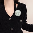 thumbnail image 3 of 3.3in Dainty Rose Brooch for Women Floral Corsage Elegant Wedding Boutonniere Bridal Party Lapel Pins Camellia Fabric Flower for Dance Ceremony Dress Suit Clothes Accessory Classic Jewelry, 3 of 12