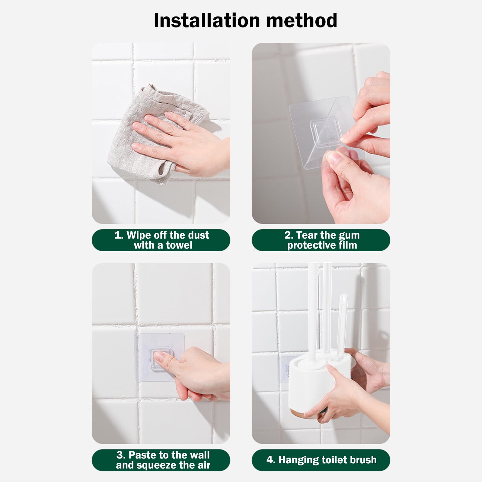 LACKUST Toilet Bowl Brush Cleaner and Caddy Holder Clearance,Toilet Bowl Brush with Strong Bristles Long Brush and Enough Heavy Base for Bathroom,White