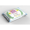 thumbnail image 2 of Ambesonne Party Pillow Sham 2 Pack, Birthday 20 Years, 30"x20", Green Blue and Pink, 2 of 3