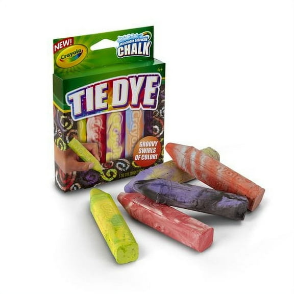 Crayola Tie-Dye Outdoor Washable Sidewalk Chalk, 4 Count