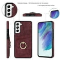 thumbnail image 4 of Nalacover for Samsung Galaxy S21 FE 6.4 inch Wallet Back Case,Luxury PU Leather Soft TPU Anti-Drop Shockproof Two Card Slots with Finger Ring Holder Kickstand Ultra Slim Phone Cover.Winered, 4 of 8