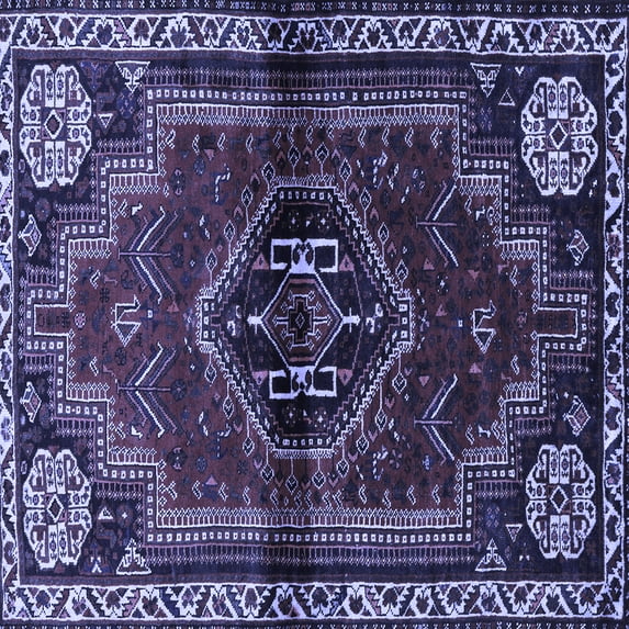 Ahgly Company Indoor Square Persian Blue Traditional Area Rugs, 3' Square
