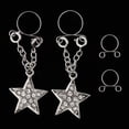 thumbnail image 2 of 2x Anillos de Pezón Falsos de Estrella de Cristal Cuelgan Imitación No Perforada Sin Joyería 2 piezas, 2 of 10