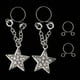 thumbnail image 2 of 4x 2 Pares de Piercings Falsos Ajustables con Clip No Perforado de Estrella de Cristal Larga en Los Anillos Del Pezón 4 piezas, 2 of 8