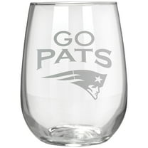 New England Patriots Etched 17oz. Rally Cry Stemless Wine Glass