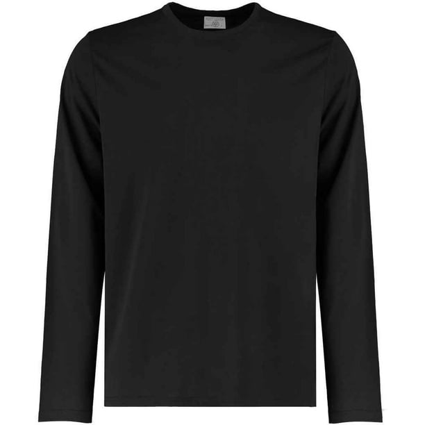 Kustom Kit - Camiseta de Manga Larga para Hombre (Negro)