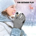 thumbnail image 5 of 2-Pairs Women's Winter Touchscreen Gloves Warm Knit Gloves, Elastic Cuff Winter Gloves, 5 of 5