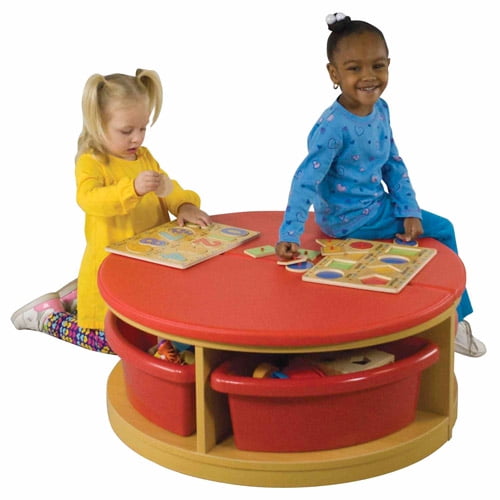 ECR4Kids 2-pc Round Reading Sectional with 4 Trays
