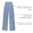 thumbnail image 4 of Pantalones PRETTYGARDEN de pierna ancha, tiro alto, color gris medio azulado, 4 of 9
