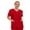 RED, variant on HEAL+WEAR Women’s V-Neck Multi-Pocket Scrub Top Stretch Comfort Fabric 4-Way Stretch