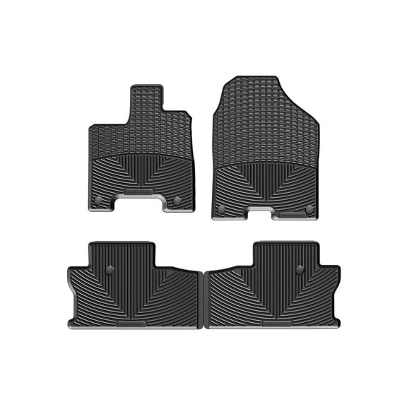 WeatherTech All-Weather Floor Mats compatible with 2017-2026 Honda Ridgeline - 1st & 2nd Row, Black