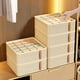 thumbnail image 1 of Organizador de cajones beige para ropa interior y calcetines, caja de almacenamiento multifuncional con compartimentos divididos, diseño plegable de tela no tejida para cómoda o armario., 1 of 6