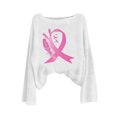 thumbnail image 4 of Sexlip Womens Sweatshirts No Hood Fall Long Sleeve Crewneck Shirts Cute Pink Ribbon Graphic Pullover Tops Outfits White XXL, 4 of 4