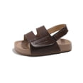 thumbnail image 4 of Duqingm Toddler Sandals Toddler Boys Girls Double Buckle Sandals Children's Adjustable Back Strap Water Sandal Brown,9, 4 of 7