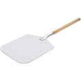 thumbnail image 3 of Paleta de aluminio para pizza con mango de madera para un fácil almacenamiento, tabla de cortar grande para pizza para hornear pizza casera, pan y queso, bandeja para servir, uso en horno o parrilla Namotu PTL150, 3 of 5