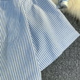 thumbnail image 6 of WREESH Men's Casual Striped Button Down Shirts Short Sleeve Fashion Top with Striped Design Sky Blue, 6 of 9