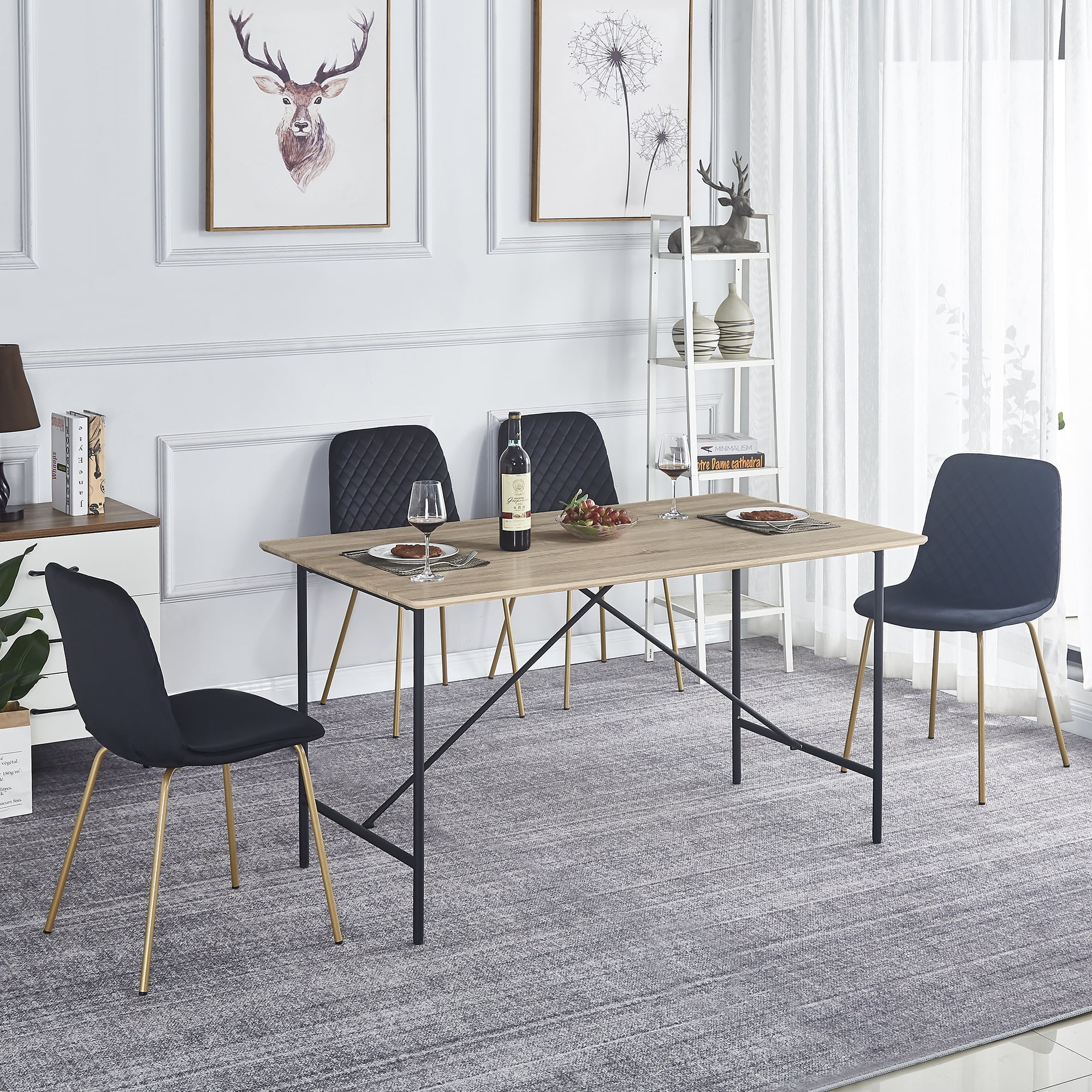 Kadyn Dining Chair Set Of 4, Kitchen Chairs for Reception Rooms, Dining Side Chairs for Offices, Blue Kadyn Dining Chair Set Of 4, Kitchen Chairs for Reception Rooms, Dining Side Chairs for Offices, Blue