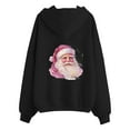 thumbnail image 3 of Cnbwig Christmas Hoodies for Women Santa Claus Printed Family Gathering Graphic Hoodie Cute Zipper Women's Sweatshirt with Pockets Z2-Black S, 3 of 5