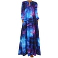thumbnail image 2 of Babysbule Dresses For Women Plus Size Graphic Print Daily Casual Long Sleeve Vintage Bohemian V Neck Maxi Dress, 2 of 7