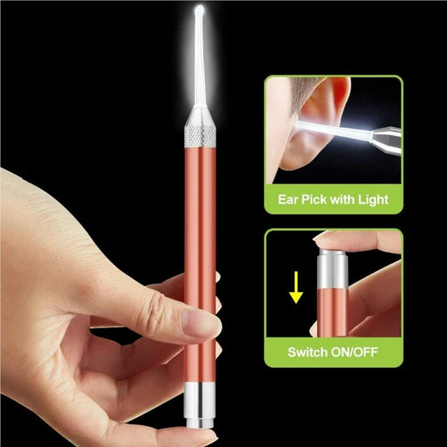 Langgg LED Light Ear Picking Tools Kit Ear Tweezers Earpick Set With Metal Storage Box Ear Care