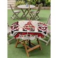 thumbnail image 3 of Outdoor Tablecloth with Umbrella Hole and Zipper, Valentine's Day Round Table Cloth 60 Inch Waterproof Tablecloth, Love Heart Roses Gnomes Romantic Rustic Picnic Table Cover for Patio Camping, 3 of 7