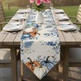thumbnail image 6 of Orange Blue Fall Table Runner Linen Burlap Table Runner 90 Inches Long Thanksgiving Eucalyptus Berry Leaves Beige Dresser Scarves for Kitchen Island Coffee Dining Room Party Holiday Decor 13"x90", 6 of 8