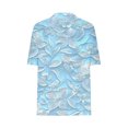 thumbnail image 4 of GERsome Womens Short Sleeve T-Shirts, Button Down Crew Neck Floral Shirts Summer Loose Fit Business Casual Dressy Work Shirts, Sizes S-2XL, 4 of 5