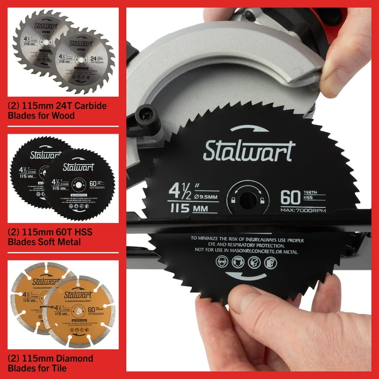 Stalwart 5.8 Amp 4-1/2 Inch Mini Circular Saw : Target