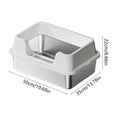 thumbnail image 3 of WLAGOOD High Wall Stainless Steel Kitty Litter Pan Semi-Enclosed Anti-Scatter Odor Control Non-Slip Scratch Proof Washable Litter Box for Large Cats - 19.7×13.8×8.7in, 3 of 6