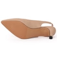 thumbnail image 5 of DADAWEN Women's Closed Pointed Toe Pumps Slingback Kitten Heel Dressy Heels Evening Wedding Bride Party Shoes Nude 4.5 US, 5 of 7