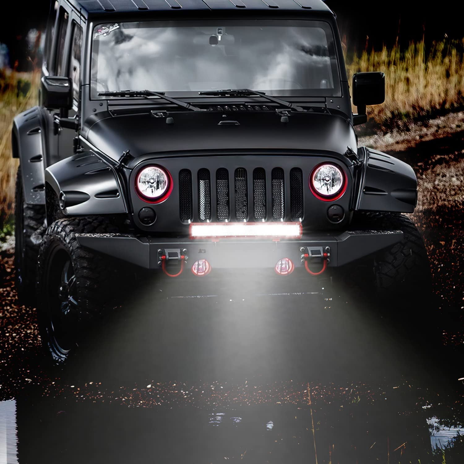 Nilight LED Light Bar 20Inch Triple Row Spot Flood Combo Lights with Wiring Harness Kit for Fog Light Driving Light Work Light on Off-Road Truck SUV ATV UTV, 2 Years Warranty