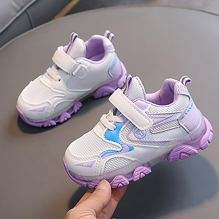 Cathalem Hard Sole Shoes for Baby Girl Light Children Baby Girls Sport LED Kids Luminous Bling Shoes Baby Shoes Boy Shoes Size 2 Pink 5 Years Infant